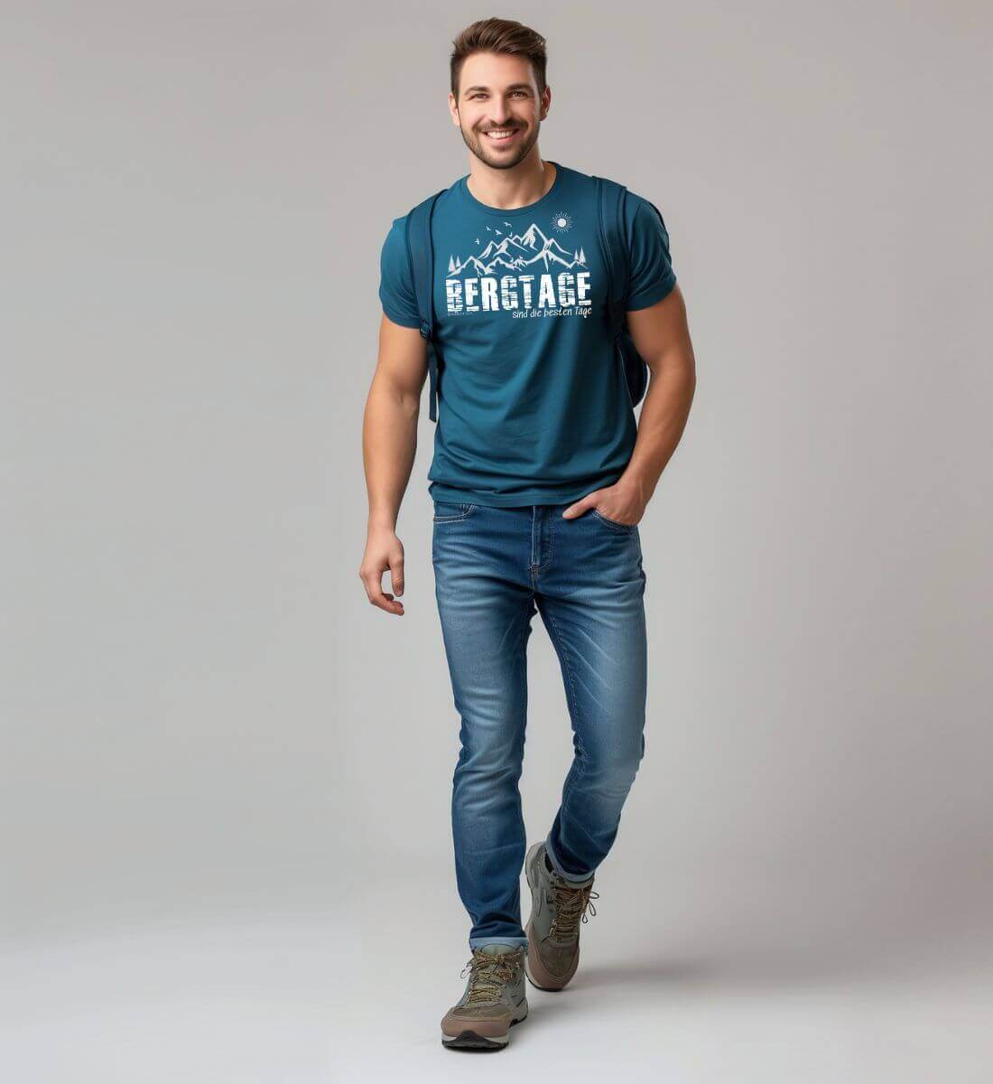 Berg-Tage | Herren Premium Organic T-Shirt von Rad&Rucksack - Detailansicht