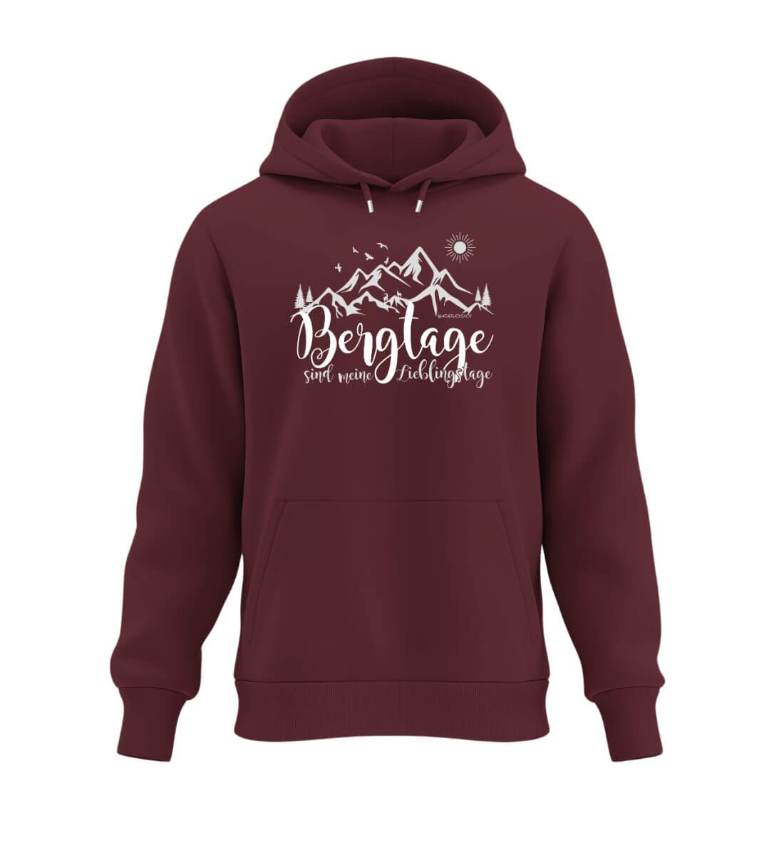 Berg-Tage | Unisex Organic Hoodie in Burgundy von Rad&Rucksack