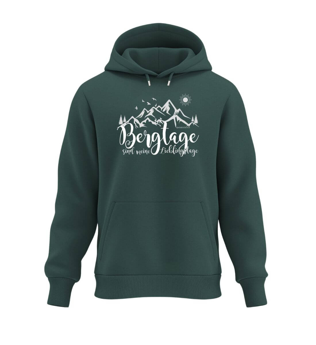 Berg-Tage | Unisex Organic Hoodie in Glazed Green von Rad&Rucksack