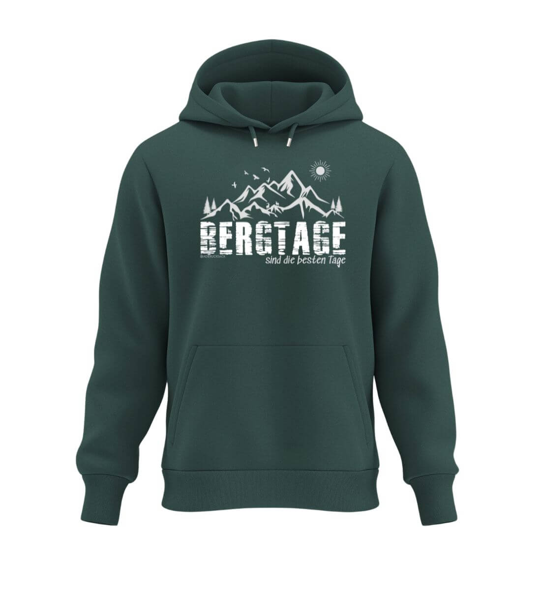 Berg-Tage | Unisex Organic Hoodie in Glazed Green von Rad&Rucksack