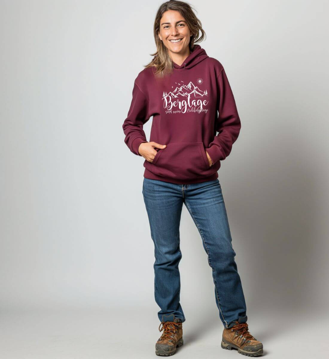 Berg-Tage | Unisex Organic Hoodie von Rad&Rucksack - Detailansicht