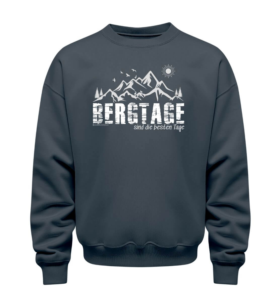 Berg-Tage | Unisex Organic Pullover in India Ink Grey von Rad&Rucksack