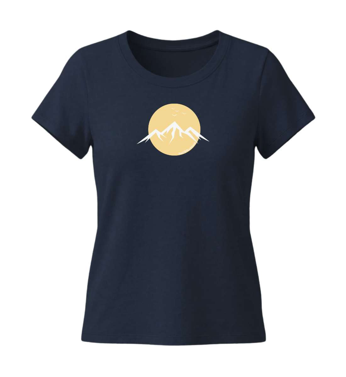 Berg Vogel | Damen Premium Organic T-Shirt (Fitted) in French Navy von Rad&Rucksack