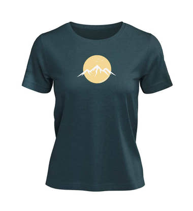 Berg Vogel T-Shirt Damen Blaugrün (Stargazer) – Produktbild (100% Bio-Baumwolle) von Rad&Rucksack