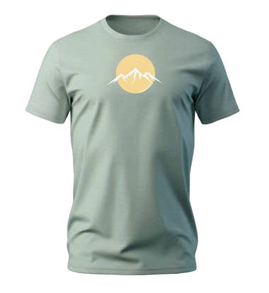 Outdoor T-Shirt Berg Vogel Herren in Salbeigrün (Aloe) – Produktbild (100% Bio-Baumwolle) von Rad&Rucksack