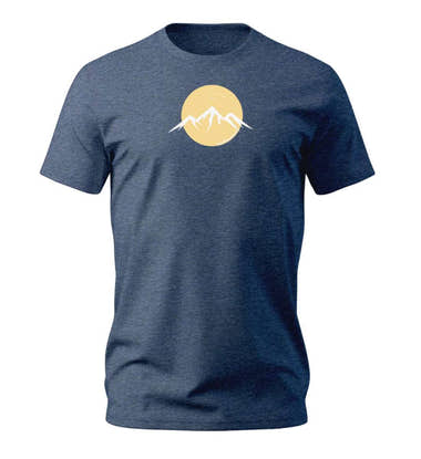 Berg Vogel T-Shirt Herren Dunkelblau-Melange (Dark Heather Blue) – Produktbild (100% Bio-Baumwolle) von Rad&Rucksack