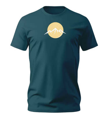 Berg Vogel T-Shirt Herren Blaugrün (Stargazer) – Produktbild (100% Bio-Baumwolle) von Rad&Rucksack