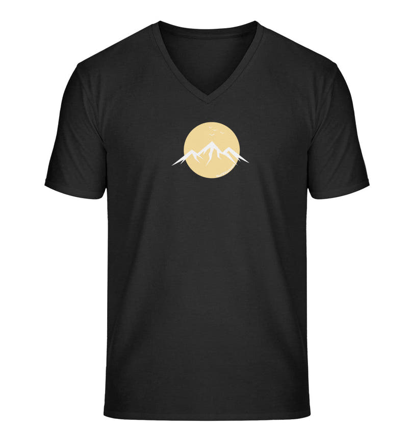 Berg Vogel | Herren V-Neck Premium Organic T-Shirt in Black von Rad&Rucksack