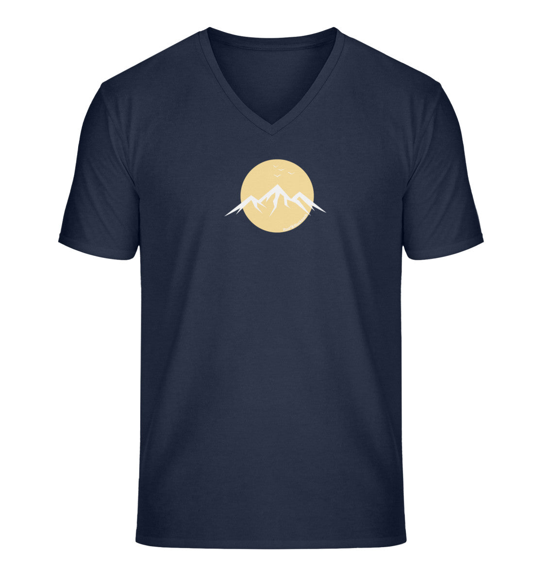 Berg Vogel | Herren V-Neck Premium Organic T-Shirt in French Navy von Rad&Rucksack