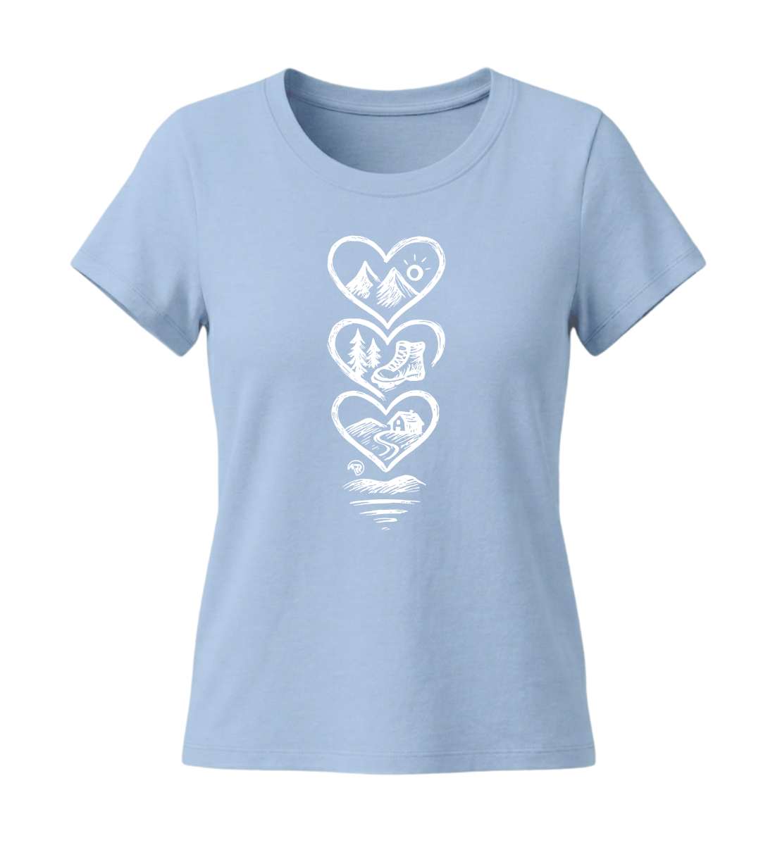 Berg Wandern | Damen Premium Organic T-Shirt (Fitted) in Blue Soul von Rad&Rucksack