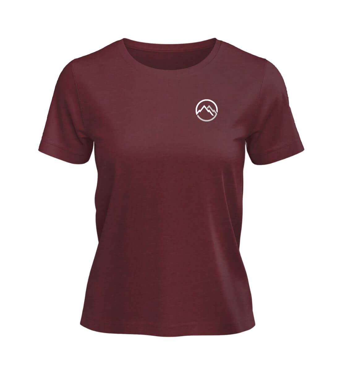 Berge | Damen Premium Organic T-Shirt (Stick) in Burgundy von Rad&Rucksack