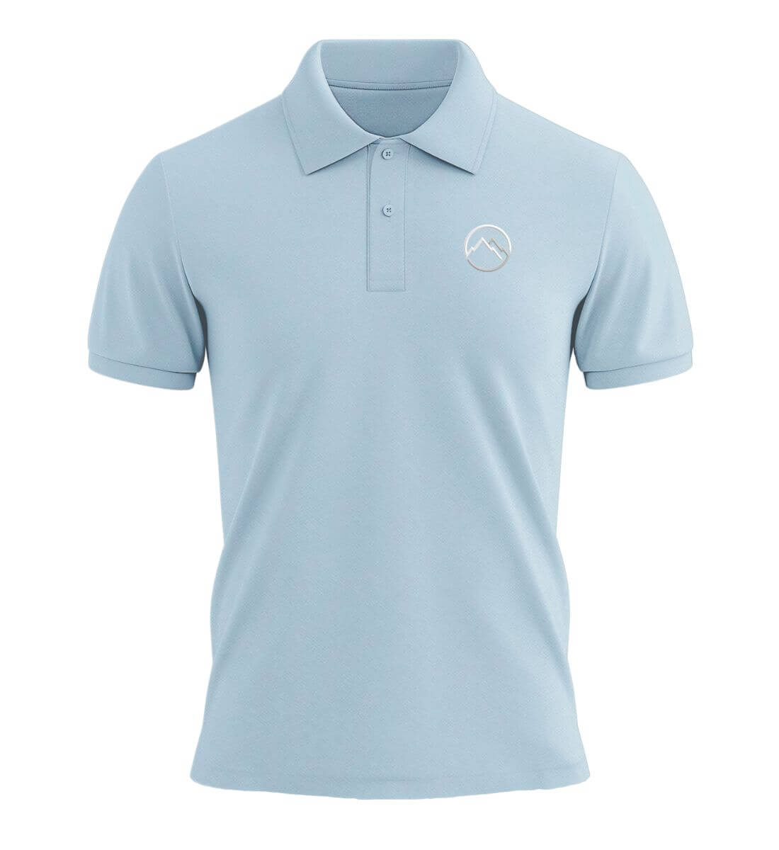 Berge Stick | Unisex Premium Organic Poloshirt in Sky Blue von Rad&Rucksack