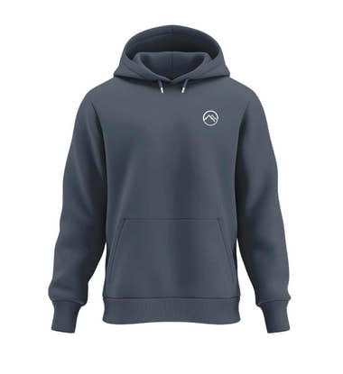 Berge Hoodie Blaugrau (India Ink Grey) – Produktbild (350 g/m² Bio-Baumwolle) von Rad&Rucksack