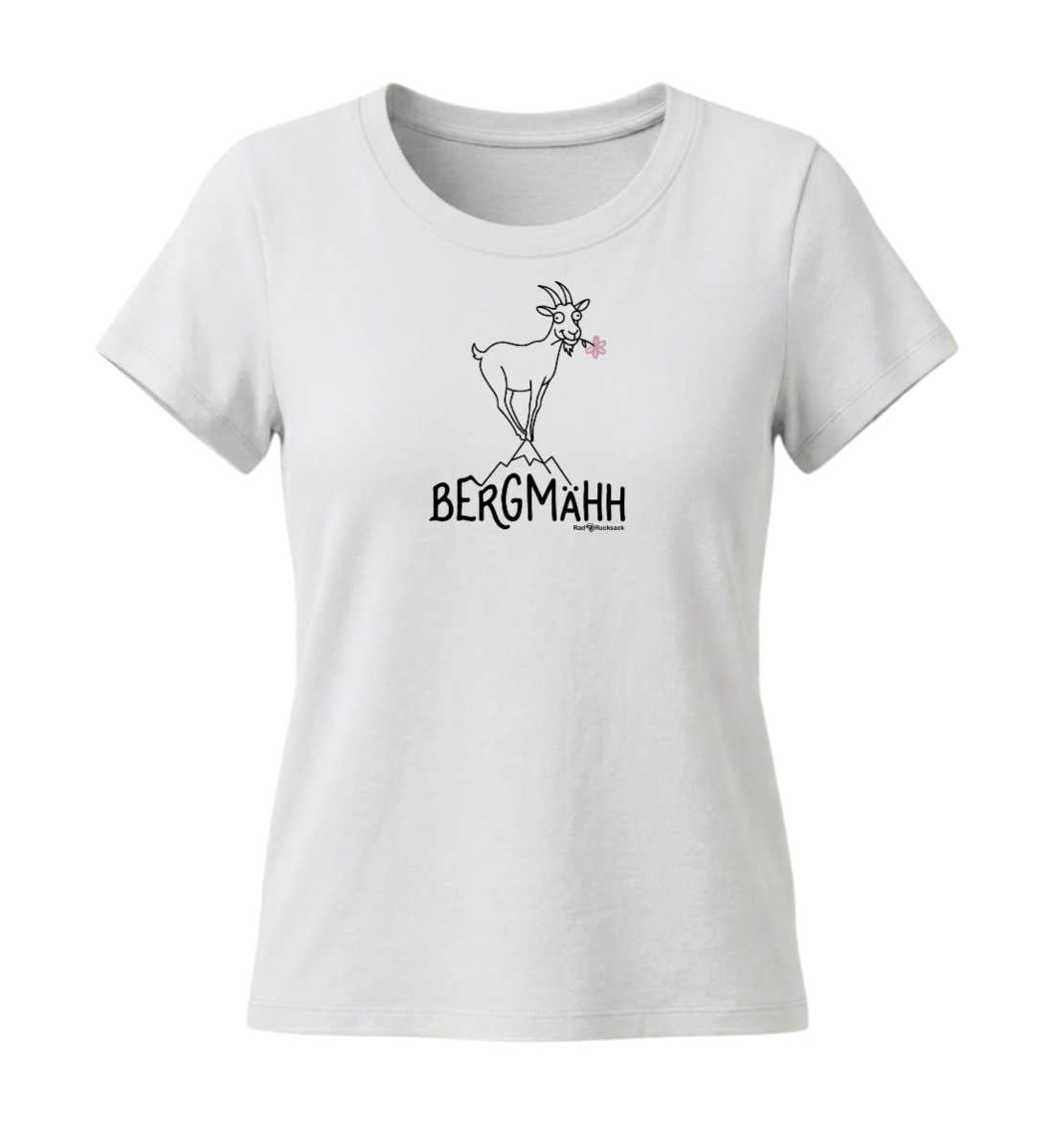BergMähh | Damen Premium Organic T-Shirt (Fitted) in White von Rad&Rucksack