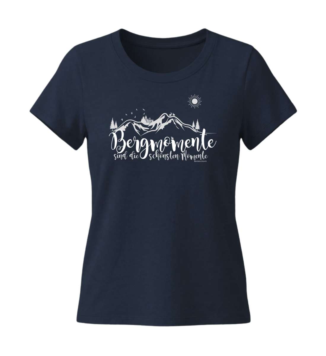 Bergmomente | Damen Premium Organic T-Shirt (Fitted) in French Navy von Rad&Rucksack