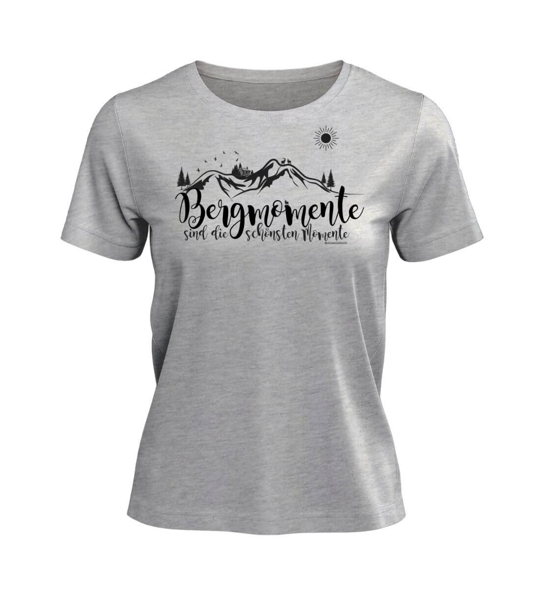 Bergmomente | Damen Premium Organic T-Shirt in Heather Grey von Rad&Rucksack
