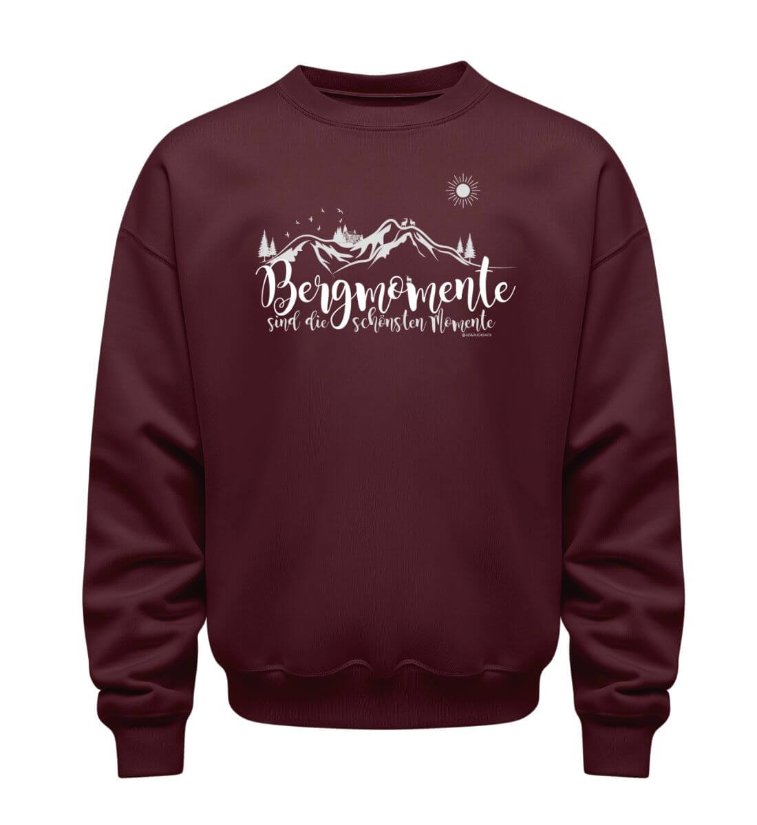 Bergmomente | Unisex Organic Pullover in Burgundy von Rad&Rucksack