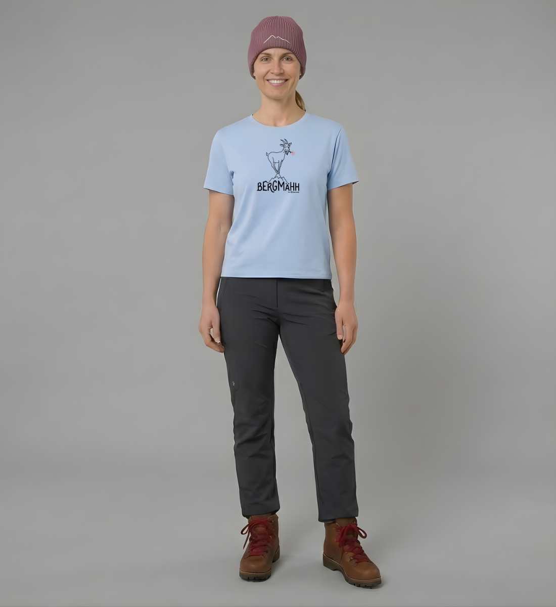 Bergziege | Damen Premium Organic T-Shirt (Muser) in Blue Soul von Rad&Rucksack Model