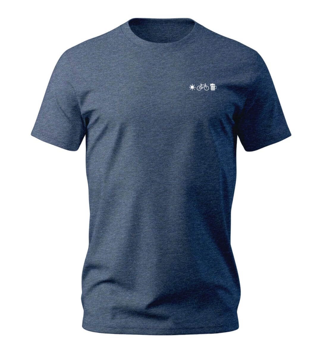 Bier Bike Sonne | Herren Premium Organic T-Shirt (Stick) in Dark Heather Blue von Rad&Rucksack