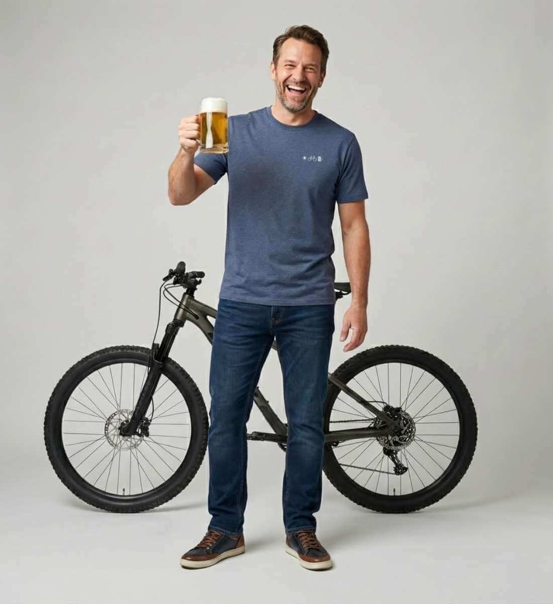 Bier Bike Sonne | Herren Premium Organic T-Shirt (Stick) von Rad&Rucksack - weitere Modelansicht 2