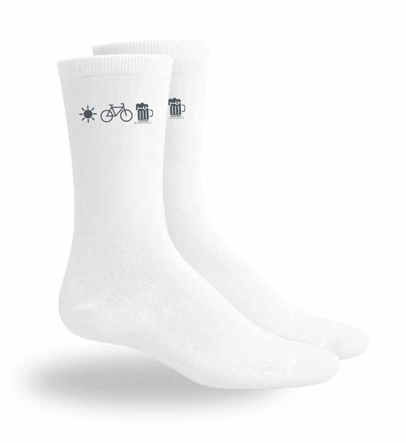 Bier Bike Sonne | Sport Socken in Sport White von Rad&Rucksack