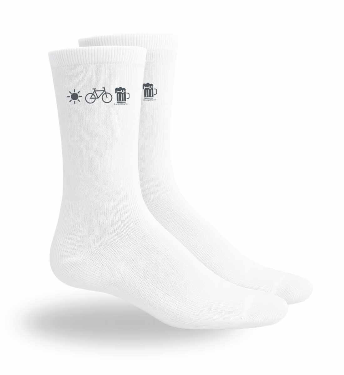 Bier Bike Sonne | Sport Socken in Sport White von Rad&Rucksack