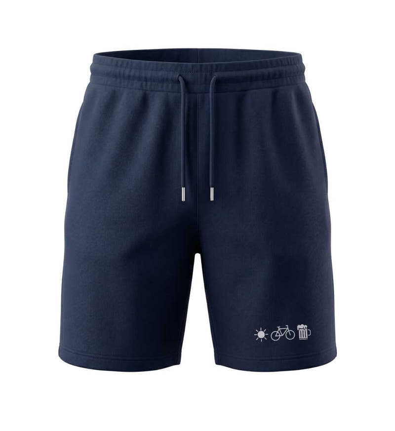 Bier Bike Sonne |  Unisex Organic Shorts in French Navy von Rad&Rucksack