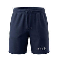Bier Shorts „Bier Bike Sonne“ in Dunkelblau (French Navy) – Produktbild (Weiche Bio-Baumwolle mit Kordelzug) von Rad&Rucksack