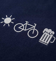 Bier Bike Sonne Bio Shorts – Modelbild (Weiche Bio-Baumwolle mit Kordelzug) von Rad&Rucksack