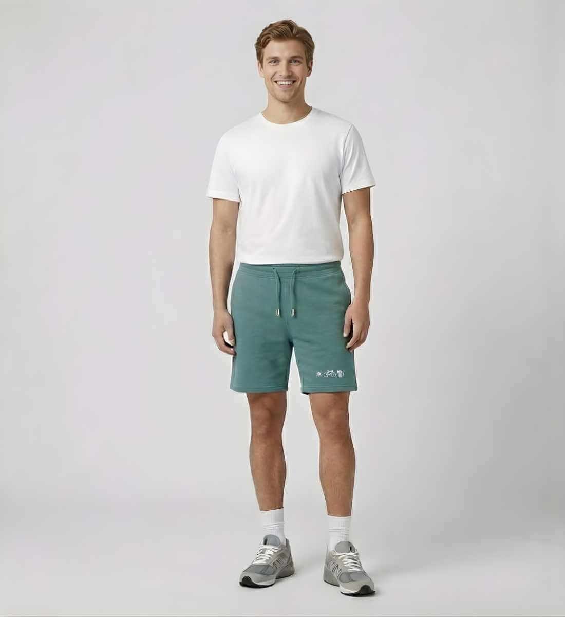 Bier Bike Sonne |  Unisex Organic Shorts von Rad&Rucksack - Detailansicht