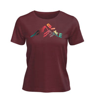 Bike T-Shirt Damen in Weinrot (Burgundy) – Produktbild (100% Bio-Baumwolle) von Rad&Rucksack