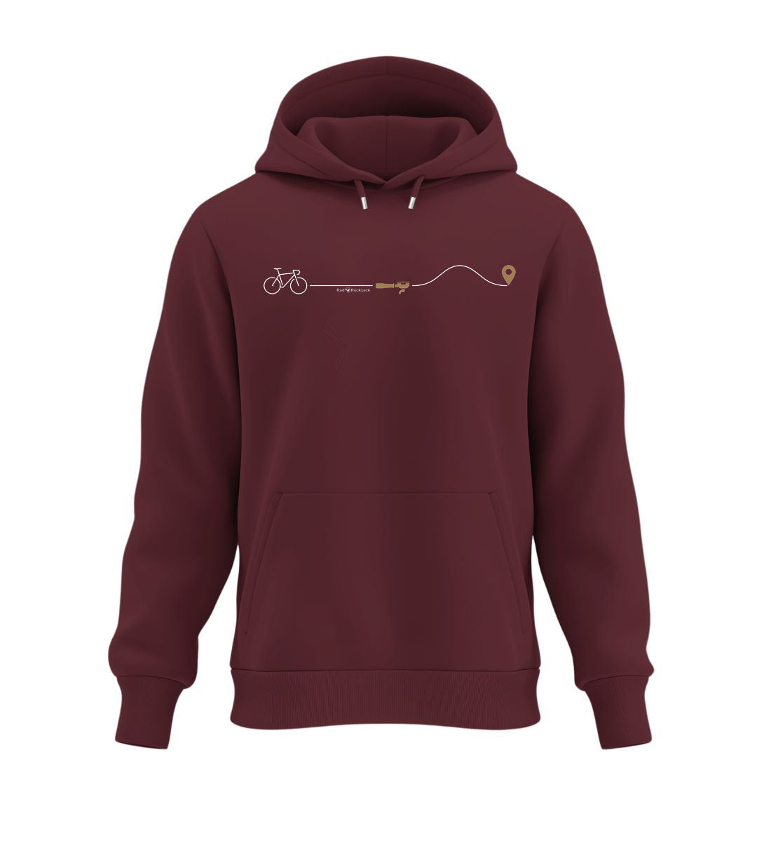 Bike Espresso Boost | Unisex Organic Hoodie in Burgundy von Rad&Rucksack