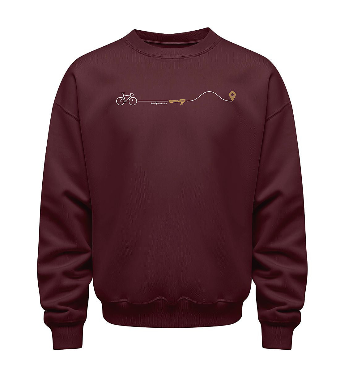 Bike Espresso Boost | Unisex Organic Pullover in Burgundy von Rad&Rucksack