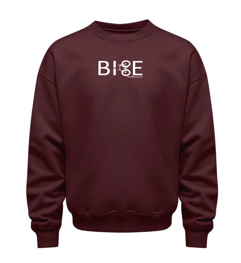 Bike Fahrrad Pullover in Weinrot (Burgundy) – Produktbild (350 g/m² Bio-Baumwolle) von Rad&Rucksack