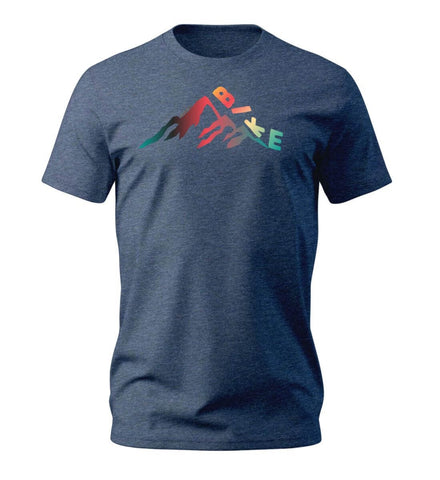 Bike T-Shirt Herren Dunkelblau-Melange (Dark Heather Blue) – Produktbild (100% Bio-Baumwolle) von Rad&Rucksack