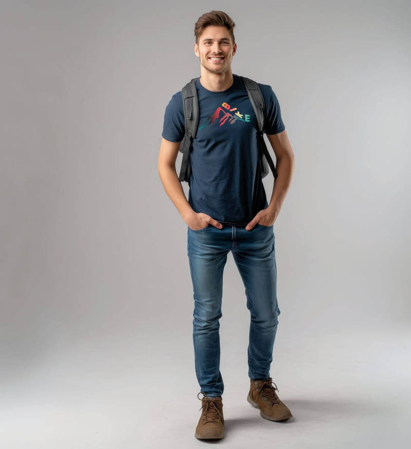 Bike | Herren Premium Organic T-Shirt von Rad&Rucksack - am Model präsentiert