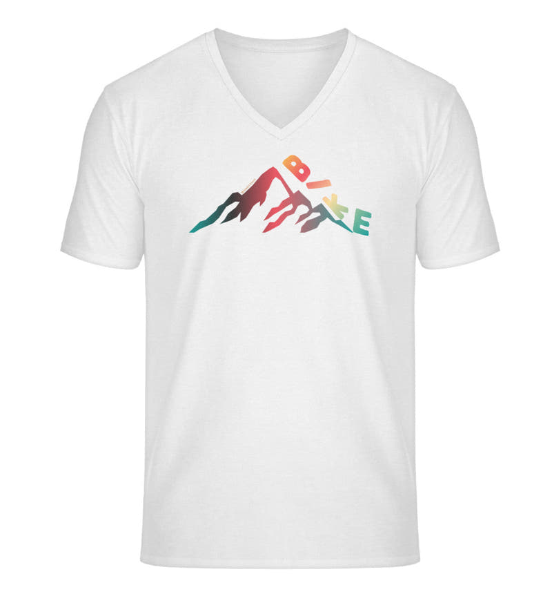 Bike | Herren V-Neck Premium Organic T-Shirt in White von Rad&Rucksack