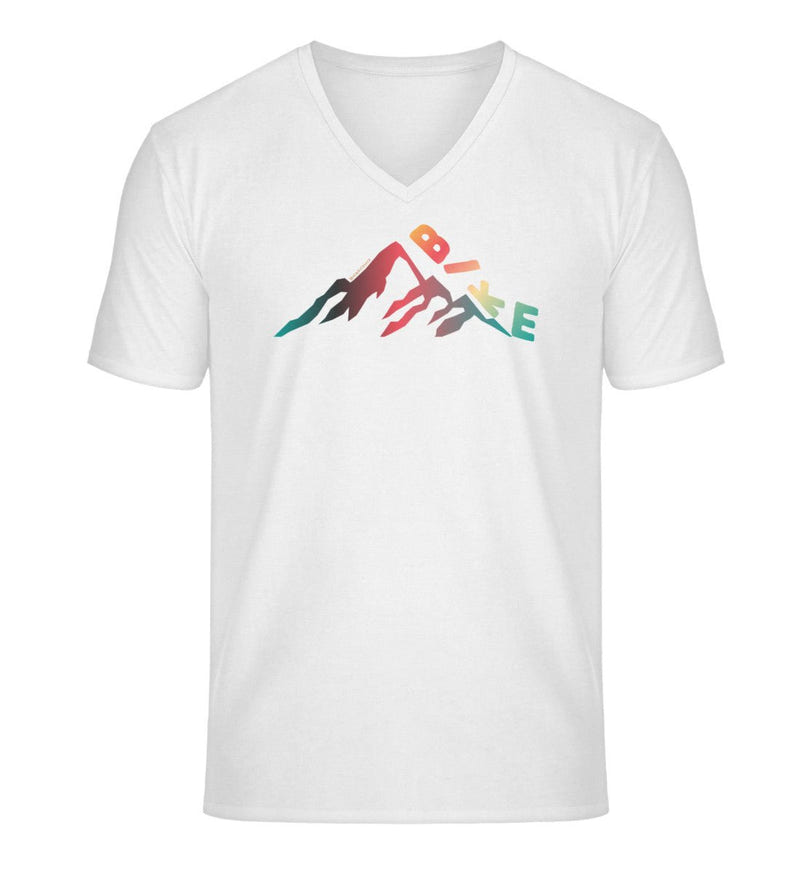 Bike V-Neck T-Shirt Herren in Weiß (White) – Produktbild (100% Bio-Baumwolle) von Rad&Rucksack