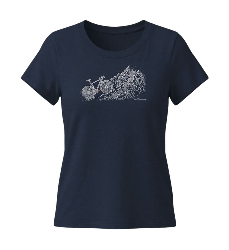 Bike Mountain | Damen Premium Organic T-Shirt (Fitted) in French Navy von Rad&Rucksack