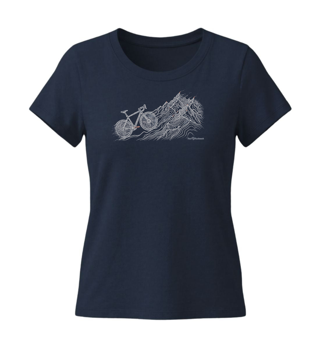Bike Mountain | Damen Premium Organic T-Shirt (Fitted) in French Navy von Rad&Rucksack