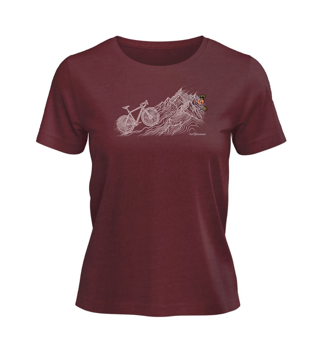 Bike Mountain | Damen Premium Organic T-Shirt in Burgundy von Rad&Rucksack