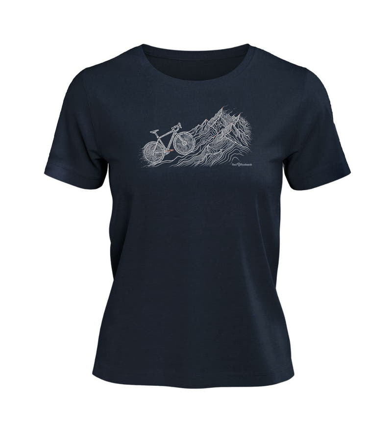 Bike Mountain | Damen Premium Organic T-Shirt in French Navy von Rad&Rucksack