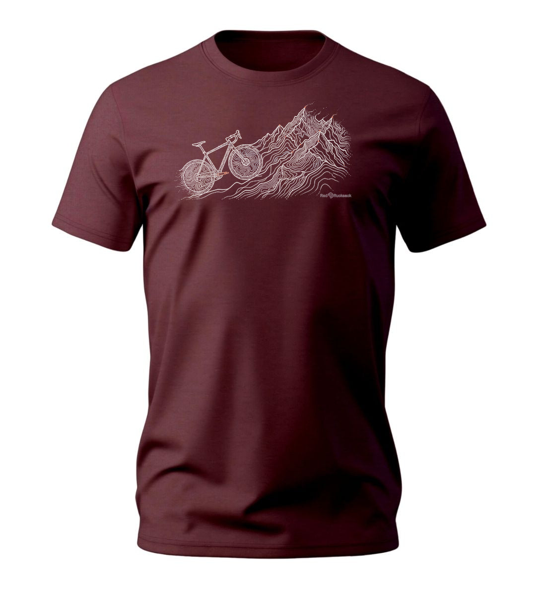 Bike Mountain | Herren Premium Organic T-Shirt in Burgundy von Rad&Rucksack