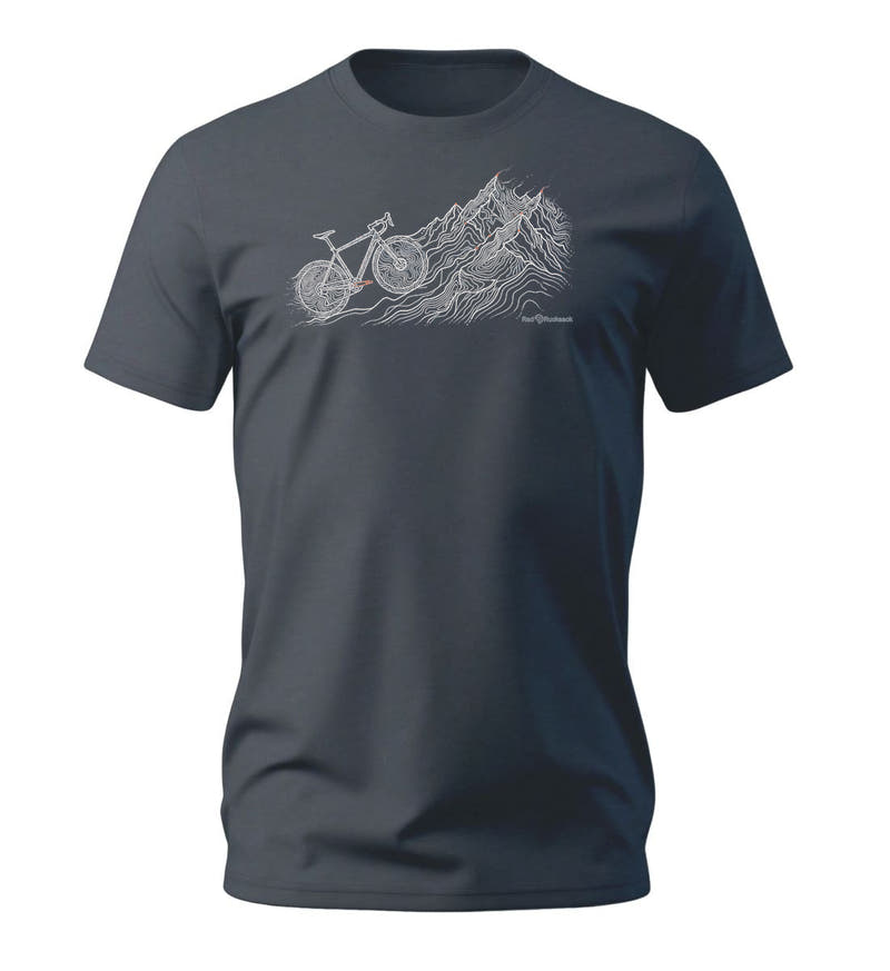 Bike Mountain | Herren Premium Organic T-Shirt in India Ink Grey von Rad&Rucksack