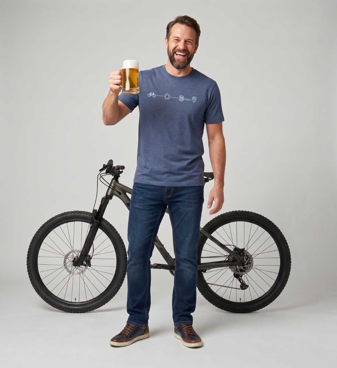 Bike Sonne Bier | Herren Premium Organic T-Shirt von Rad&Rucksack - Detailansicht