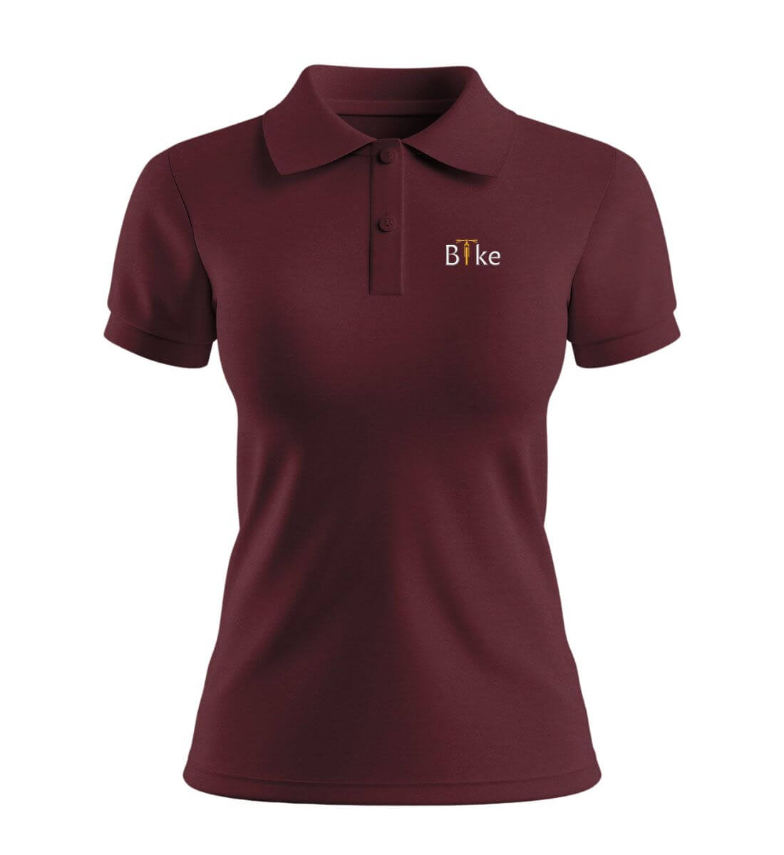 Bike Stick | Damen Premium Organic Poloshirt in Burgundy von Rad&Rucksack