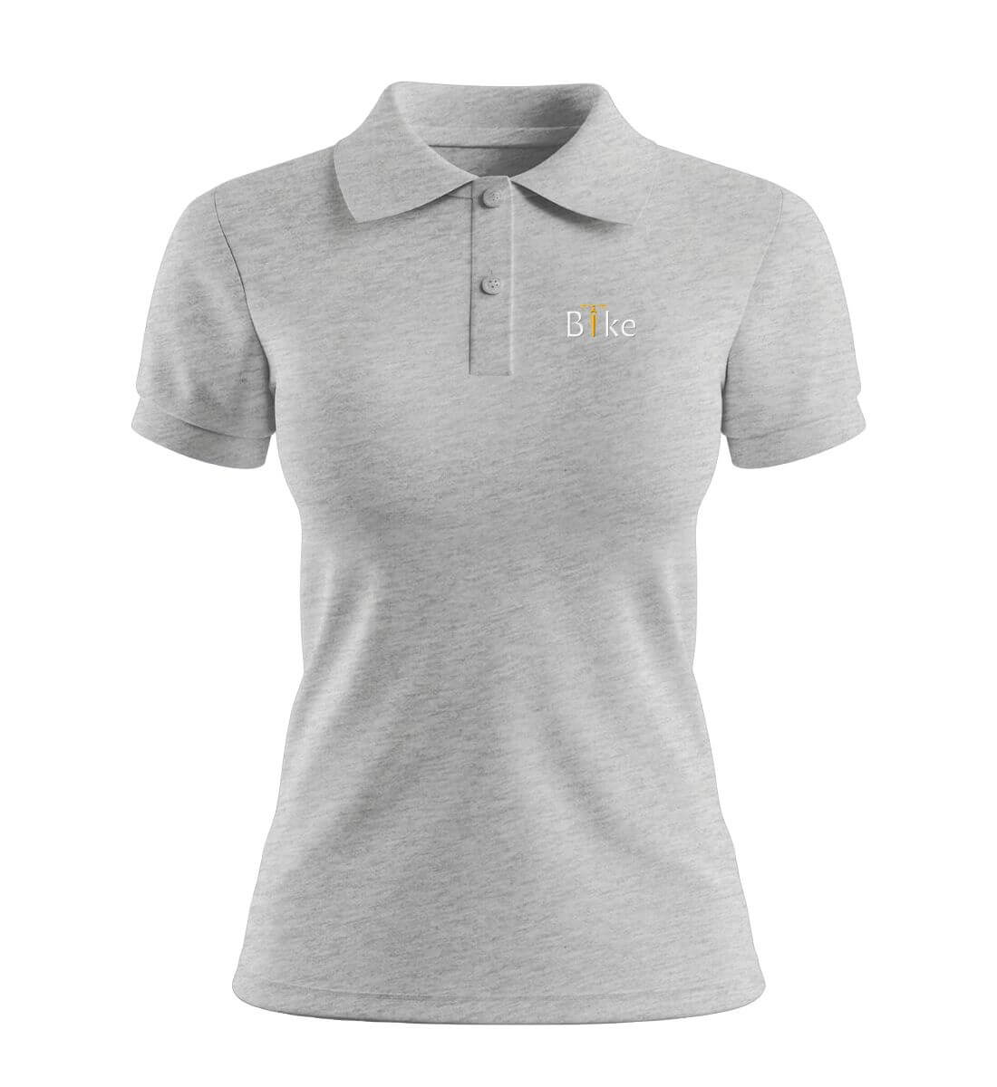 Bike Stick | Damen Premium Organic Poloshirt in Grau (Meliert) von Rad&Rucksack