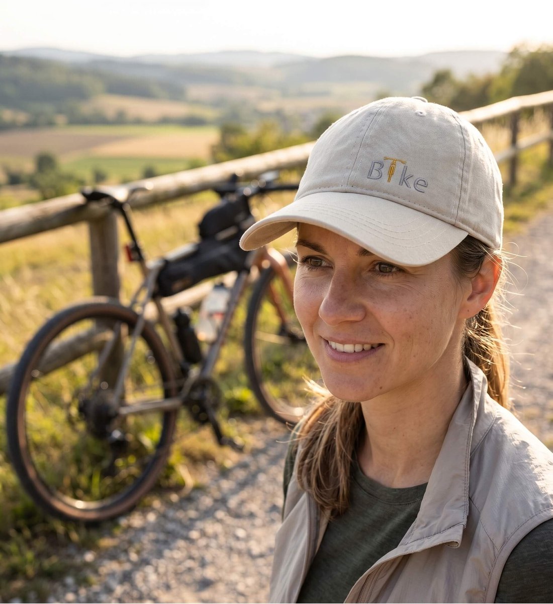 Bike Stick | Organic Herren Cap mit Stick von Rad&Rucksack - Detailansicht