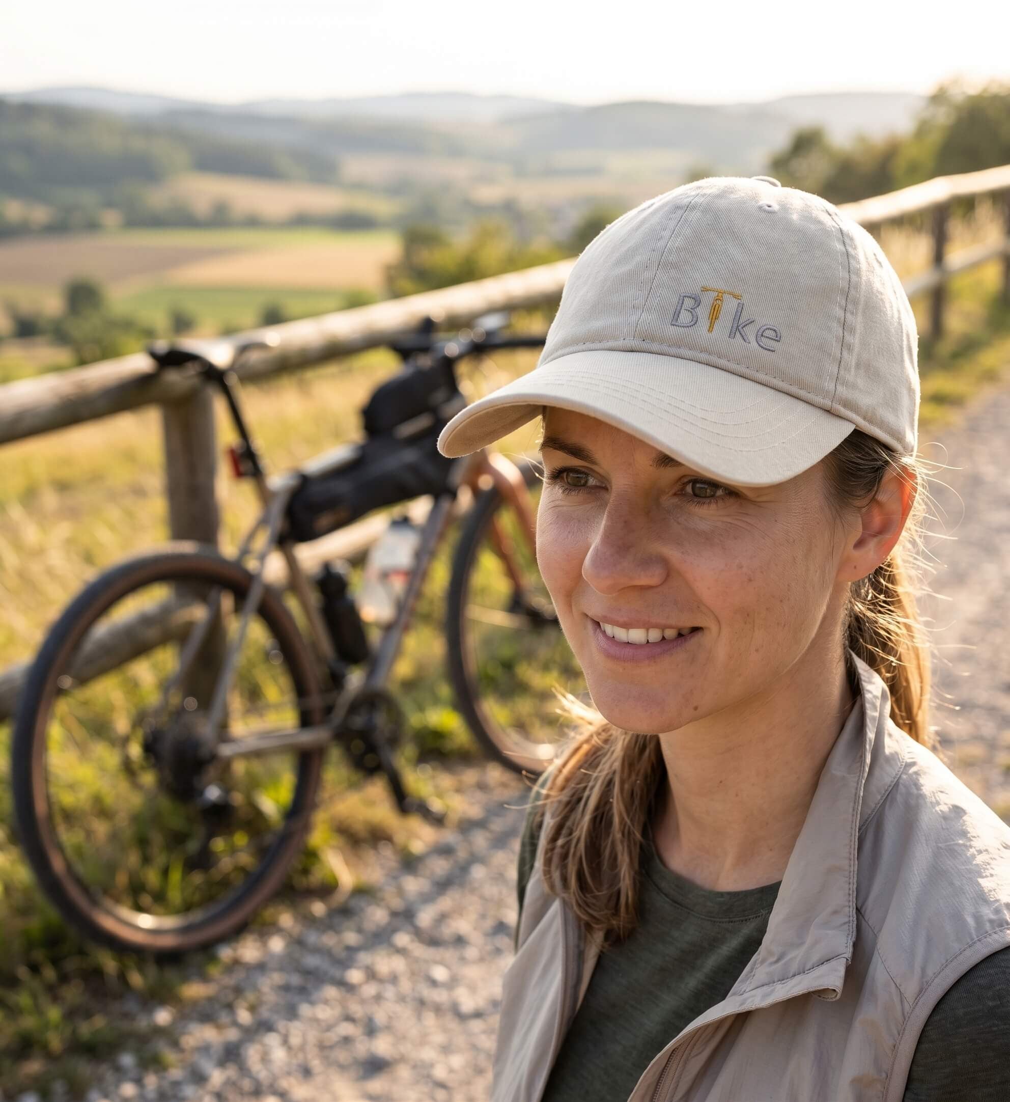 Bike Stick | Organic Herren Cap mit Stick von Rad&Rucksack - Detailansicht