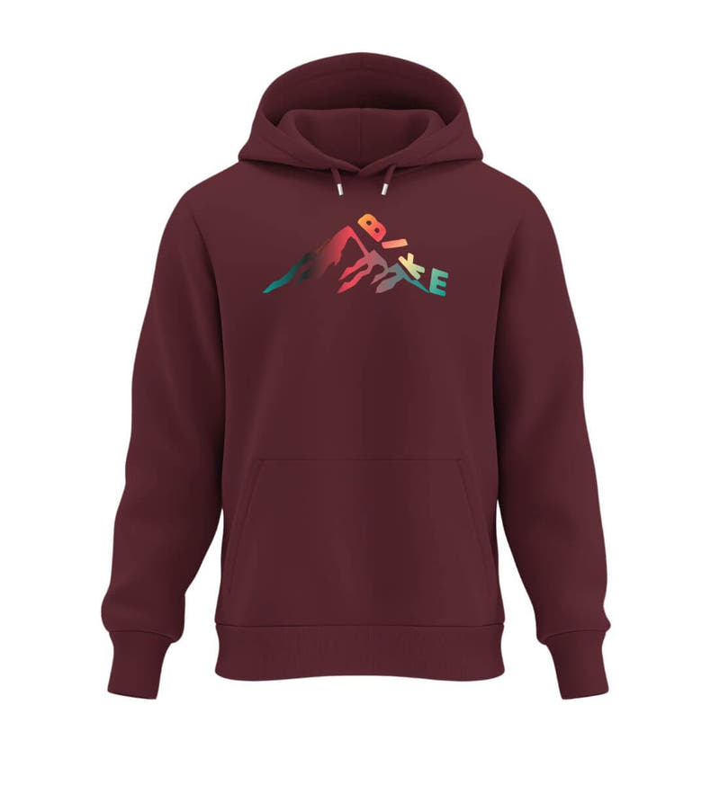 Bike | Unisex Organic Hoodie in Burgundy von Rad&Rucksack